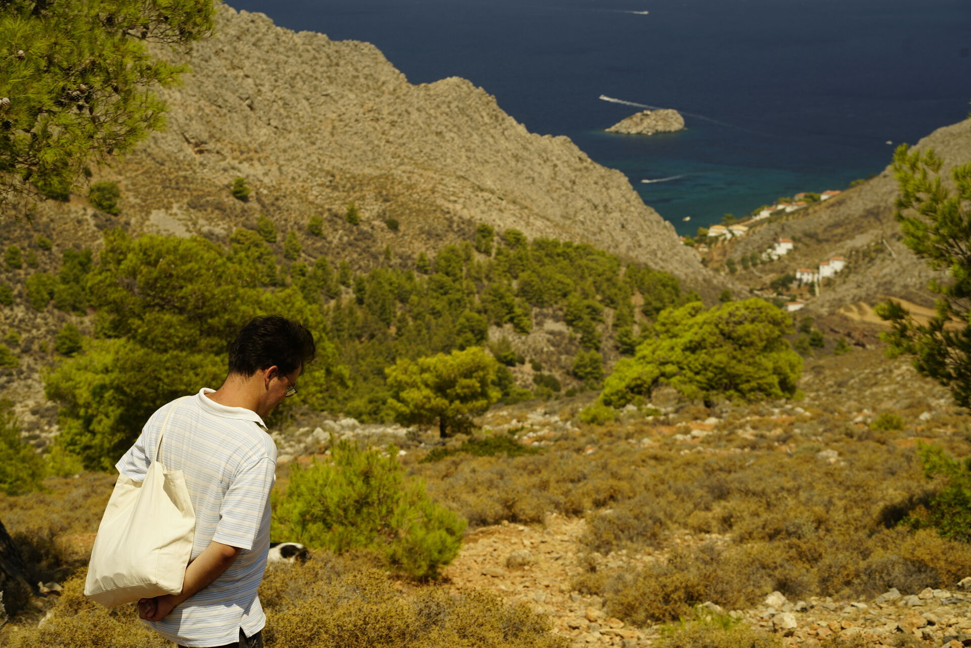 Overlooking the Aegean from Hydra trail